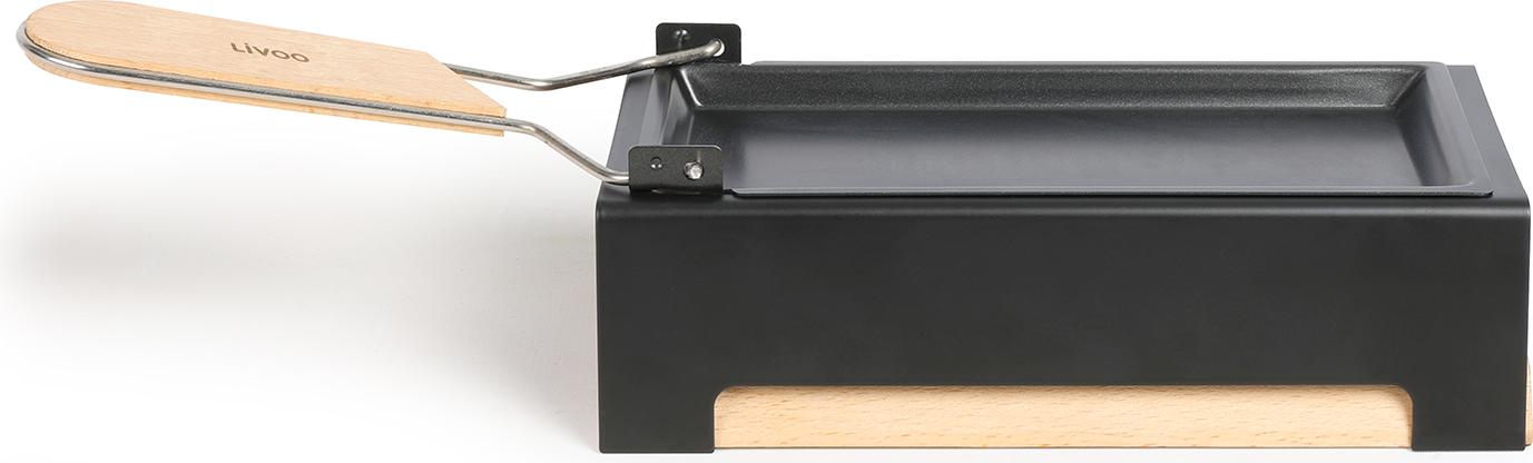 LIVOO Raclette Set 2 Personen Teelicht Camping Kerzen Holz mit Holzspatel MEN395