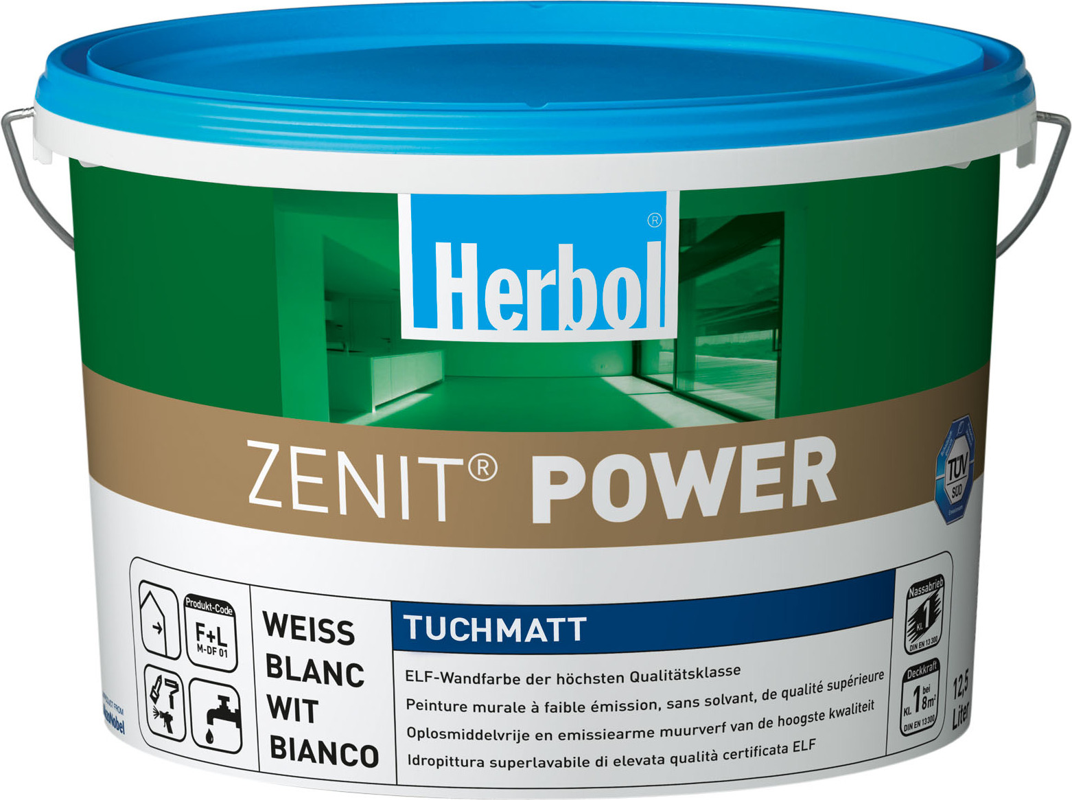 5l Herbol Zenit Power weiß hochdeckende Wandfarbe Innenfarbe Deckenfarbe 5134998
