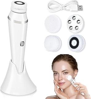Akhan yotutun Gesichtsreinigungsbürste, 4 in 1 Elektrische Gesichtsbürste Wasserdichte mit 4 Bürstenköpfen 3 Geschwindigkeiten Gesichtsreinigungsbürste für Tiefenreinigung, Peeling und Gesichtsmassage 174852908