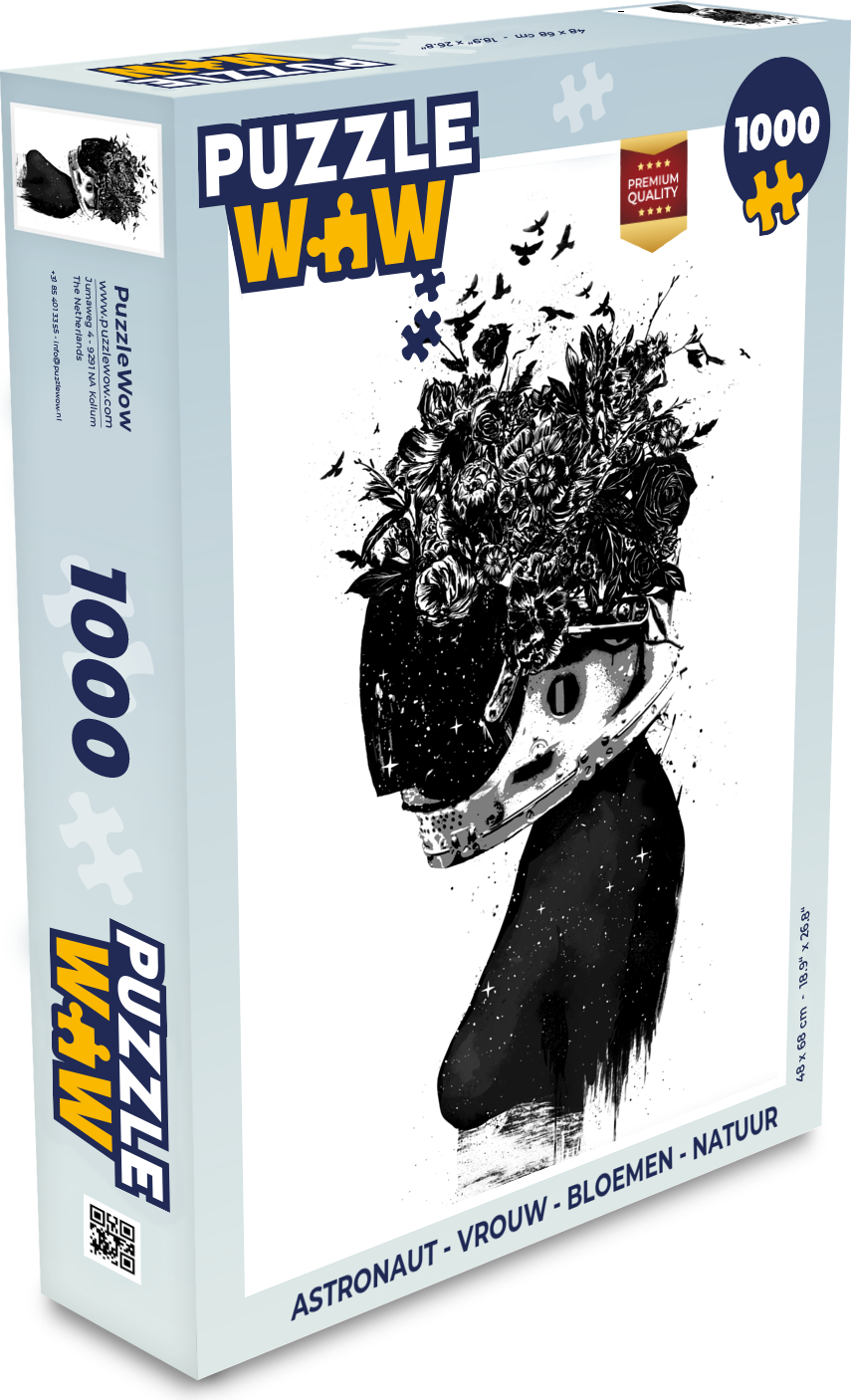 MuchoWow® Puzzle 1000 Teile Astronaut - Frau - Blumen - Natur - Spielzeug - Alt und Jung - Spiele - Puzzeln 136|555231