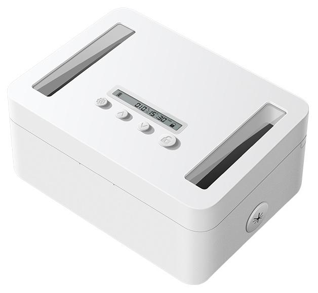 Merkloos Weißes kleines Telefon sicher mit einem Zeitfenster Focus -Versiegelungsbox 26517