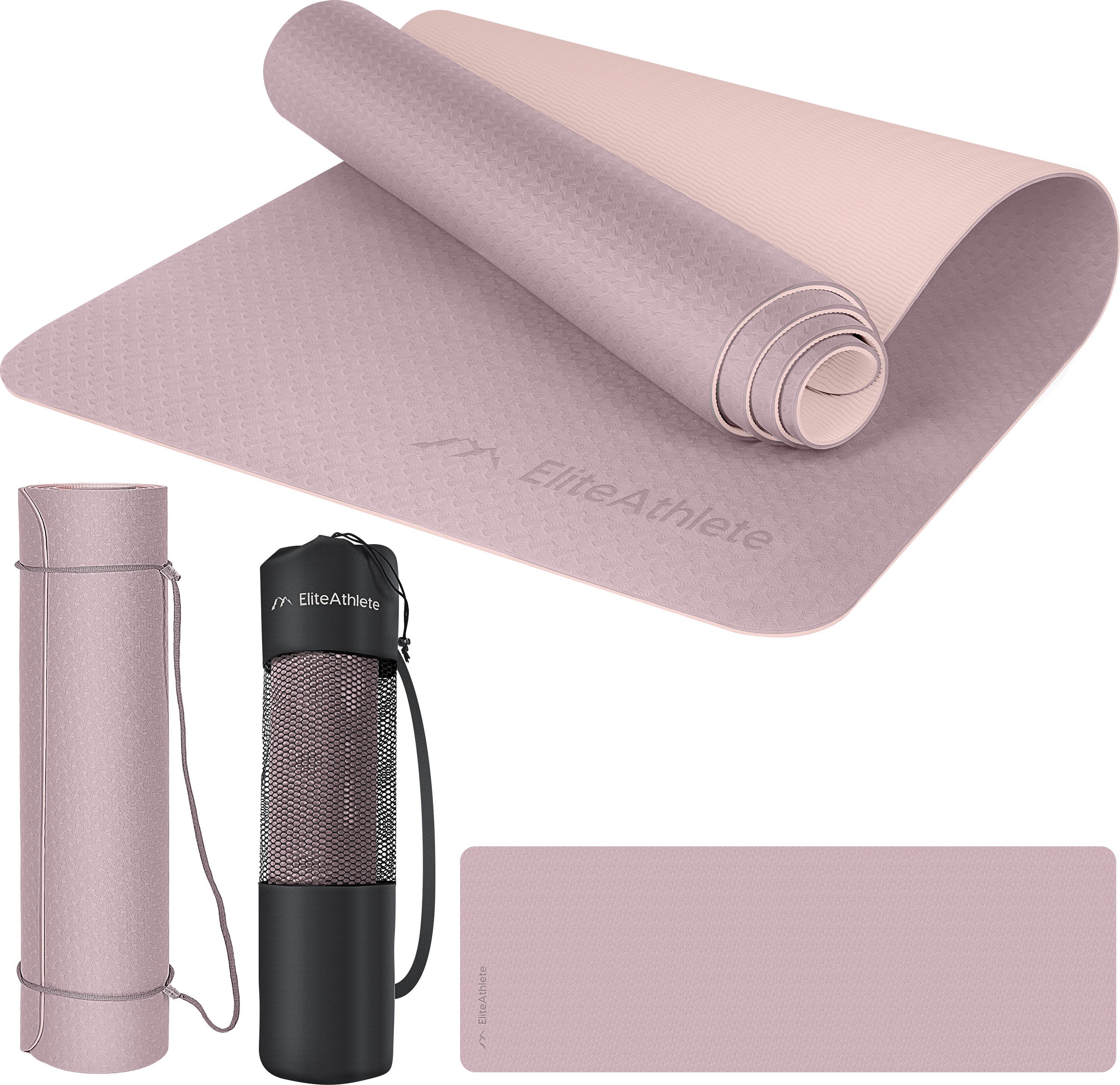 HEDUGO Tapis De Gym 183x61 Cm, 6 Mm – TPE Antidérapant, Imperméable, Pour Roue Abdominale, Yoga, Pilates, Fitness, Protection Genoux