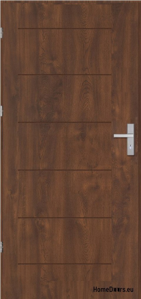 Sonstige Außentür, Stahltür, Haustür, Linea 1, dick und warm 72 mm, 90, Linke Tür, Farbe Nussbaum, sofort verfügbar