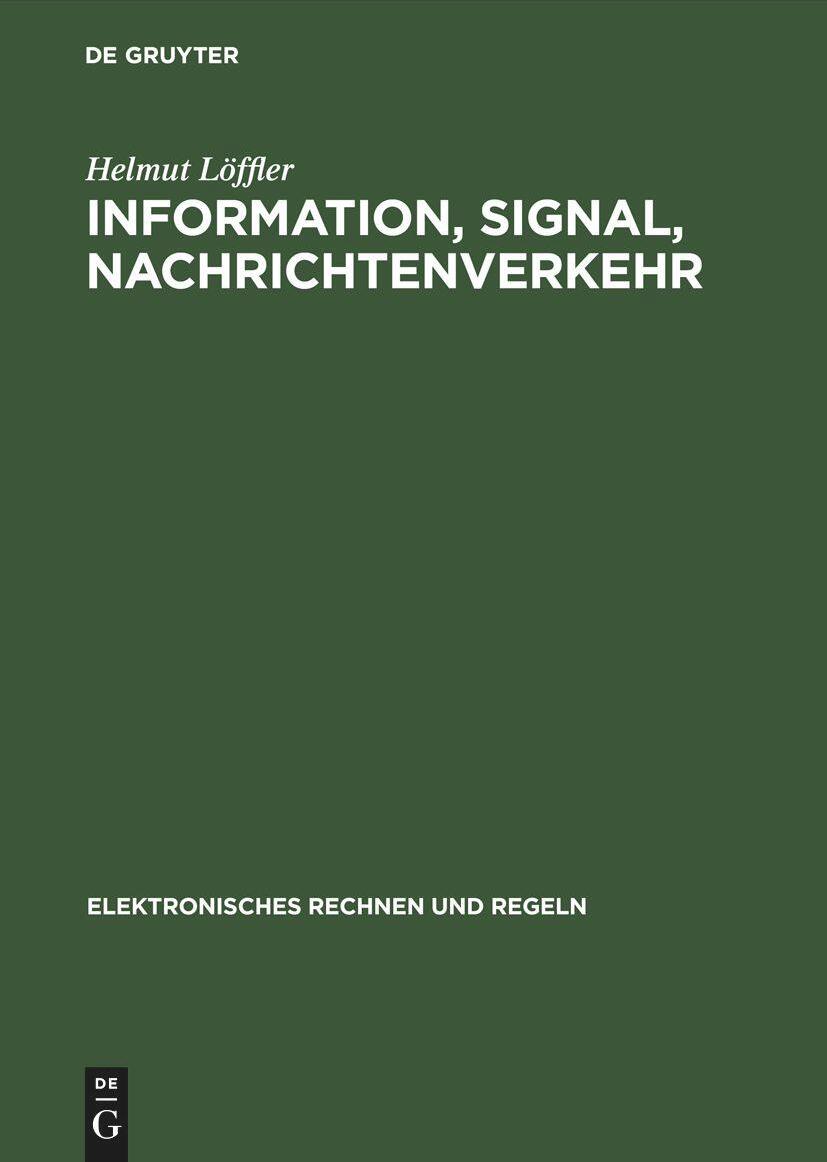 De Gruyter, Mercury Learning And Information Information, Signal, Nachrichtenverkehr