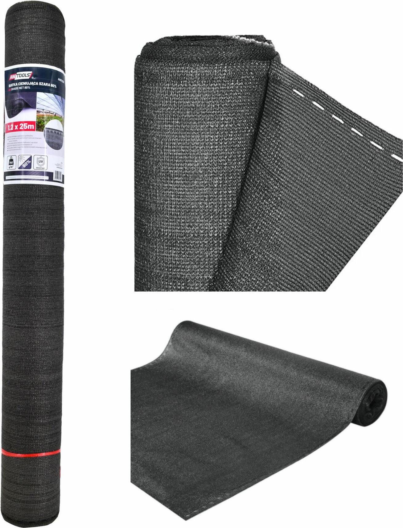 Awtools siatka cieniujca 180g 1,5*50m szara uv 90%.