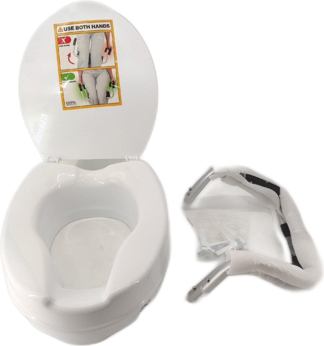 Unbekannt PEPE Senioren WC Setzstufe Armlehnen 10cm hohe WC Setzstufe platzsparend stabil sicher