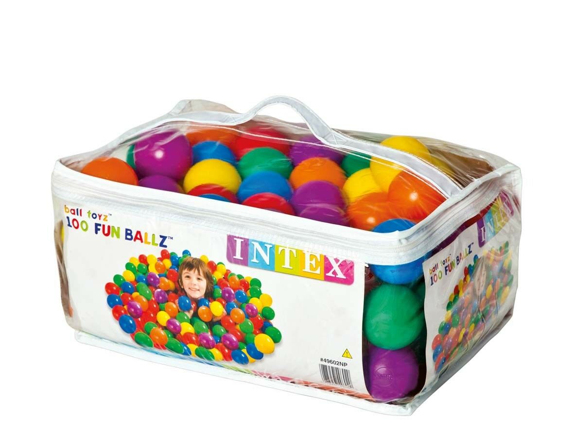 K Intex 100 bunte Bälle Fun Ball Ø 8 cm Bällebad Spielbälle Kinderbälle 49600, 