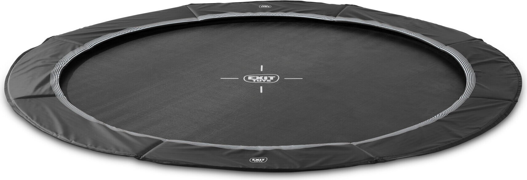 EXIT InTerra ebenerdige sports Trampolin ø366cm - schwarz