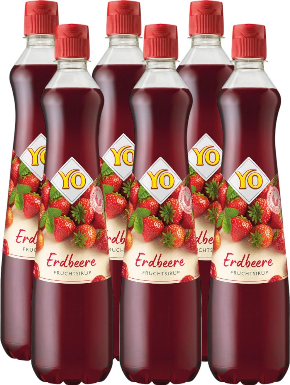 YO Sirup Erdbeere Getränkesirup 700ml (6er Pack)