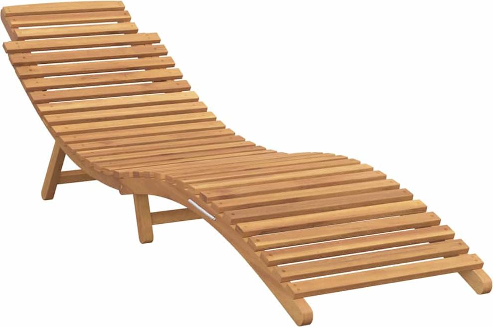 Sonnenliege Dunkelgrau 188 x 55 x 59 cm Massivholz Teak