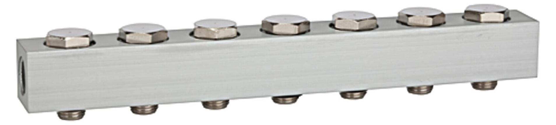 Riegler Versorgungsleiste für Wegeventile, mit 7 Ventilpositionen, G 1/4 519.07-14