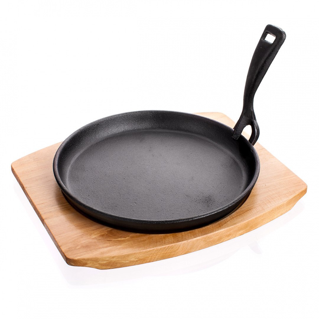Teller Platte Gusseisen Pfanne Mit Holzbrett Banquet 41001