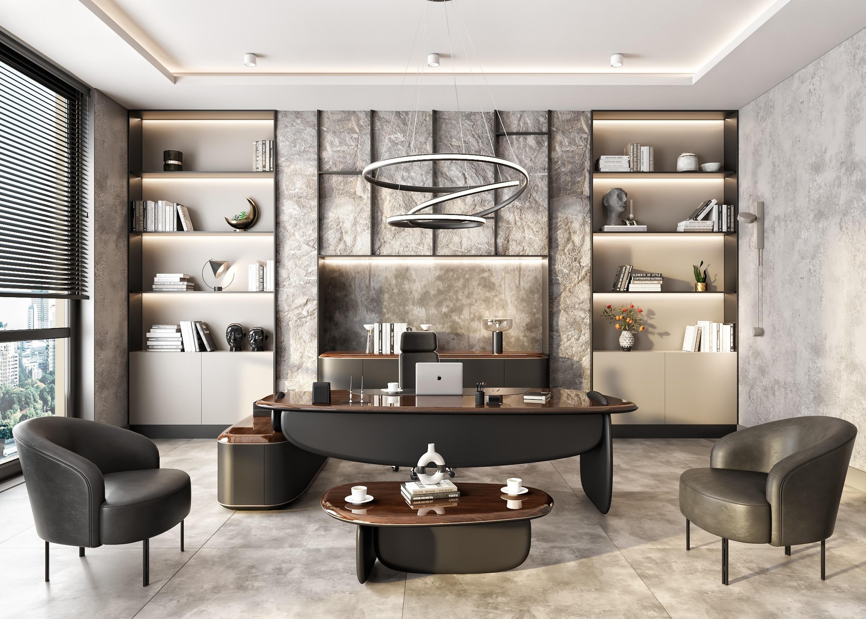 AEA Arbeitszimmer-Set aus Holz in Braun modern stilvoll