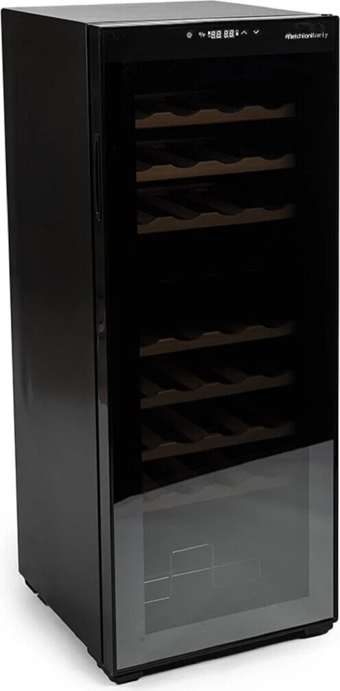 Melchioni Vermentino 36 C Dual, Kompresorové vinotéky, Voľne stojaci, 36 fľaša/fľaše, 70 W, G, Čierna