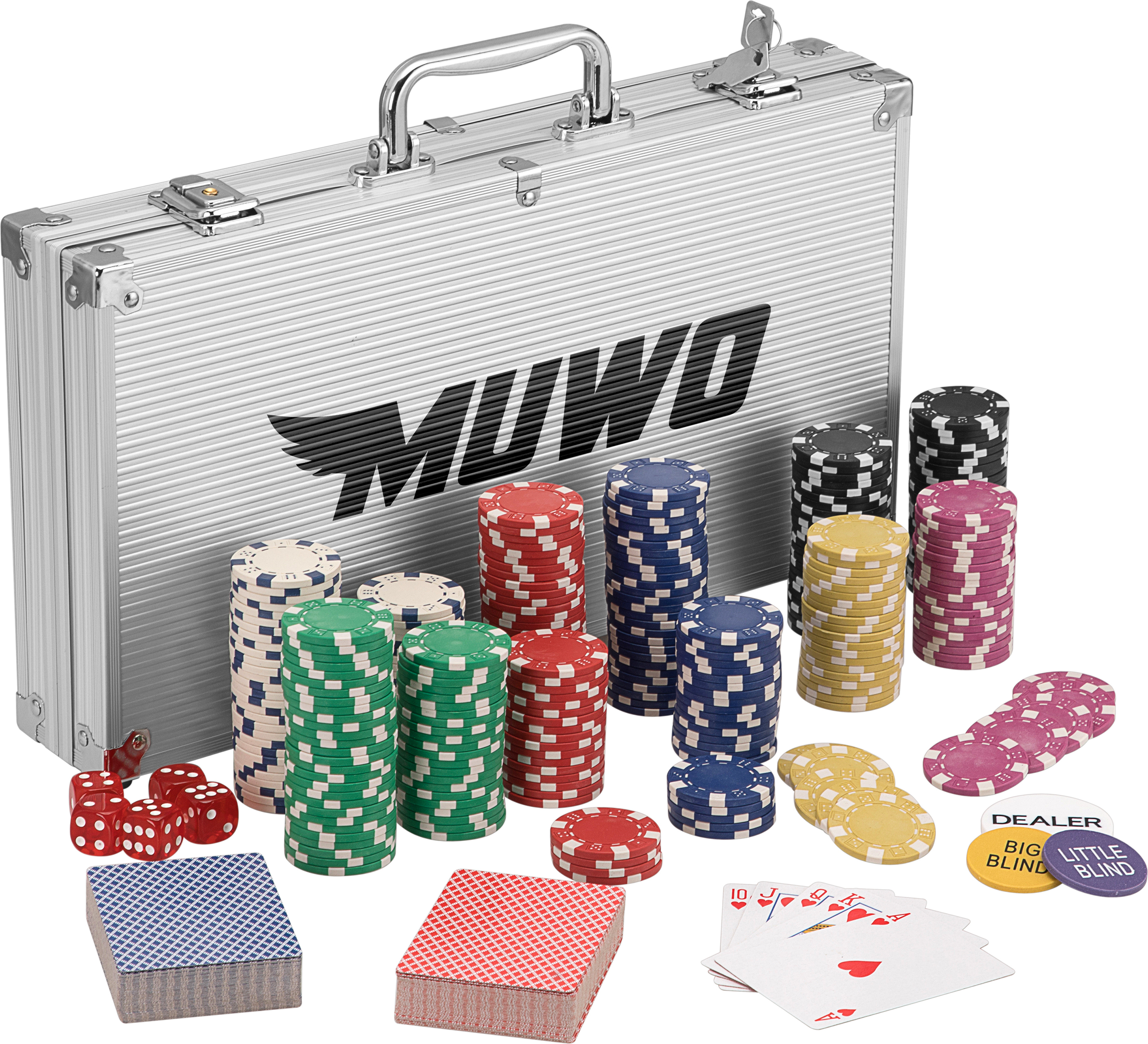 MUWO "All In" Pokerkoffer-Set mit 300 Chips MW-345