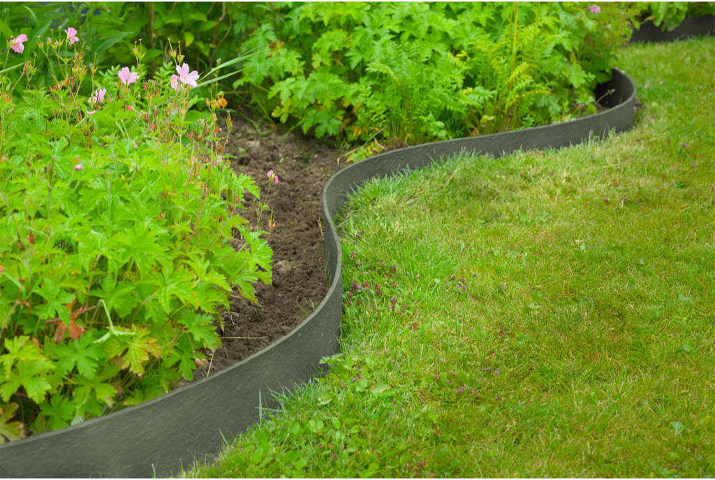 Nature Rasenkante Strukturiert 0,12x24 m 5 mm Grau 459447501