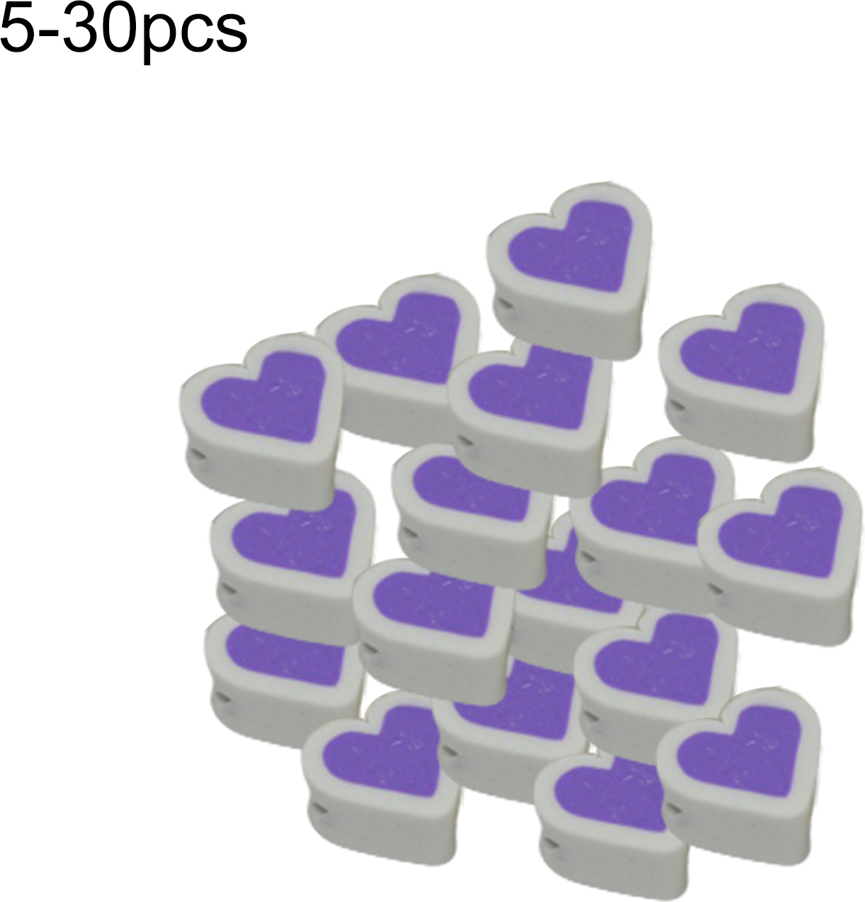 Stuttg 30pcs liebeherzige Formperlen schön aussehende dekorative tragbare Polymertonperlen DIY-Schmuckzubehör für Zuhause machen-5 2744791@Stuttg