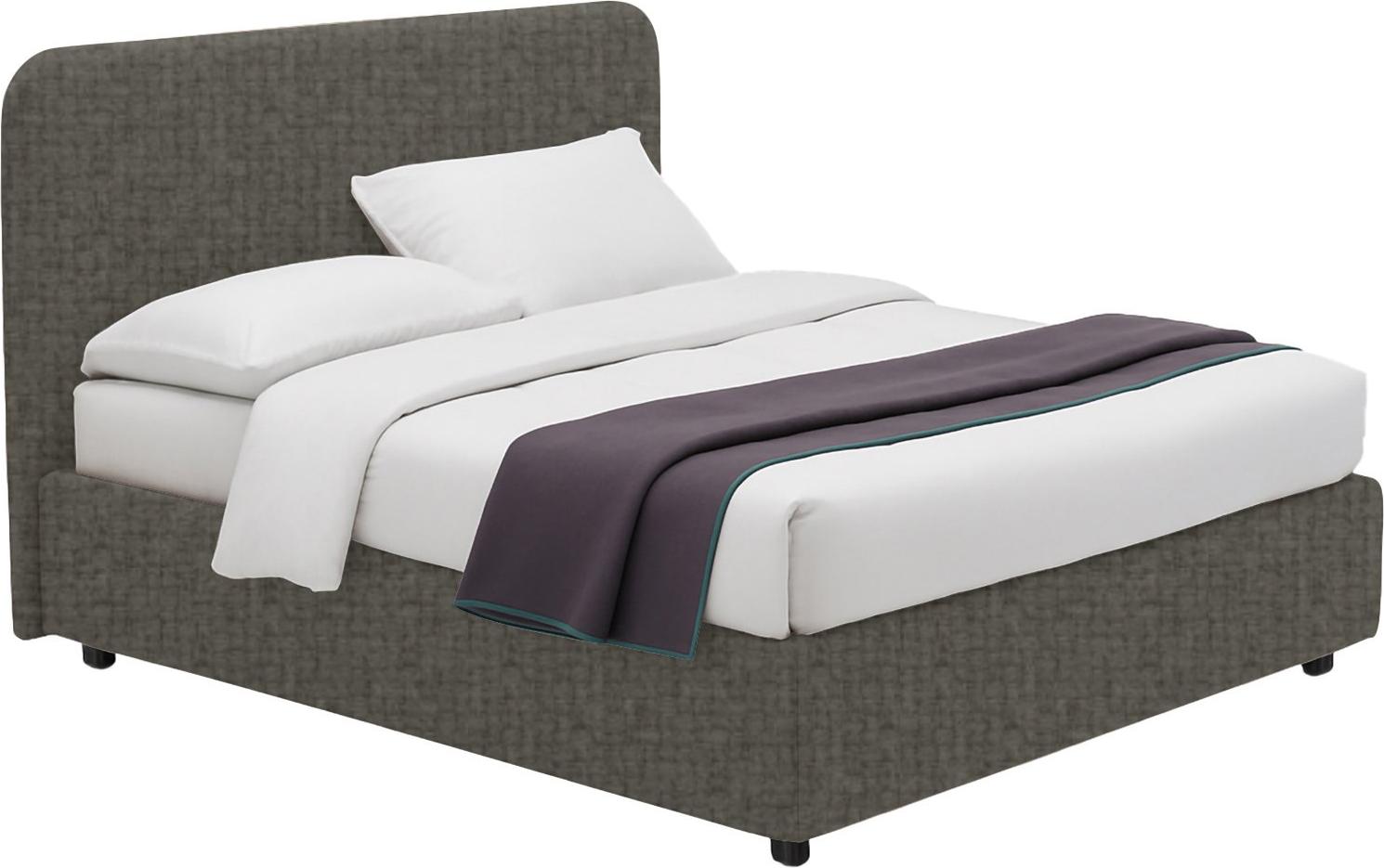 Doppelbett 'Argentina' Grau von Dmora, Abziehbar und mit Stauraum