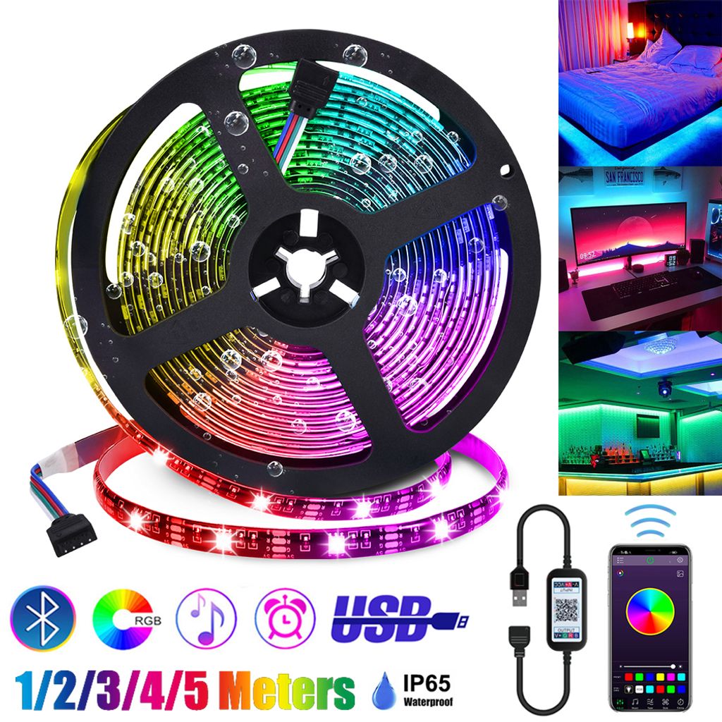WLAN-RGB-LED-Streifen mit Sound-Steuerung, App, Sprachsteuerung, 5