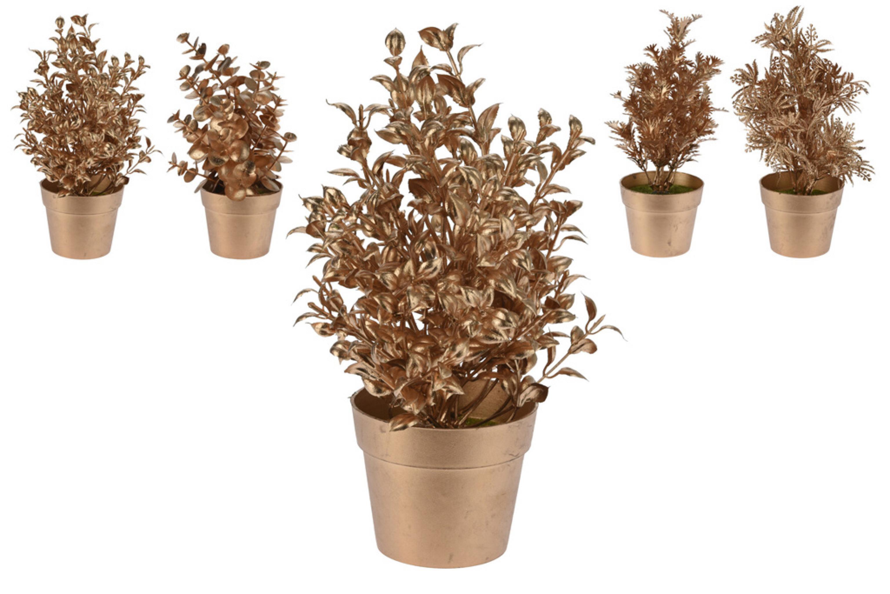 Euro Habitat Blume im Topf – 22 cm, Goldfarben, 4 Varianten, 1 Stück 44326022