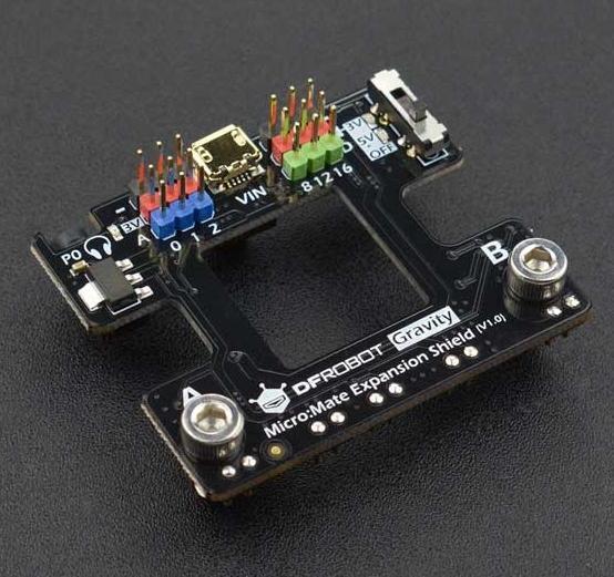 DFRobot microMate, Erweiterungsplatine für microbit, 6x 3Pin IO für Gravity, PWM, 2A, 3-5V DFR0518