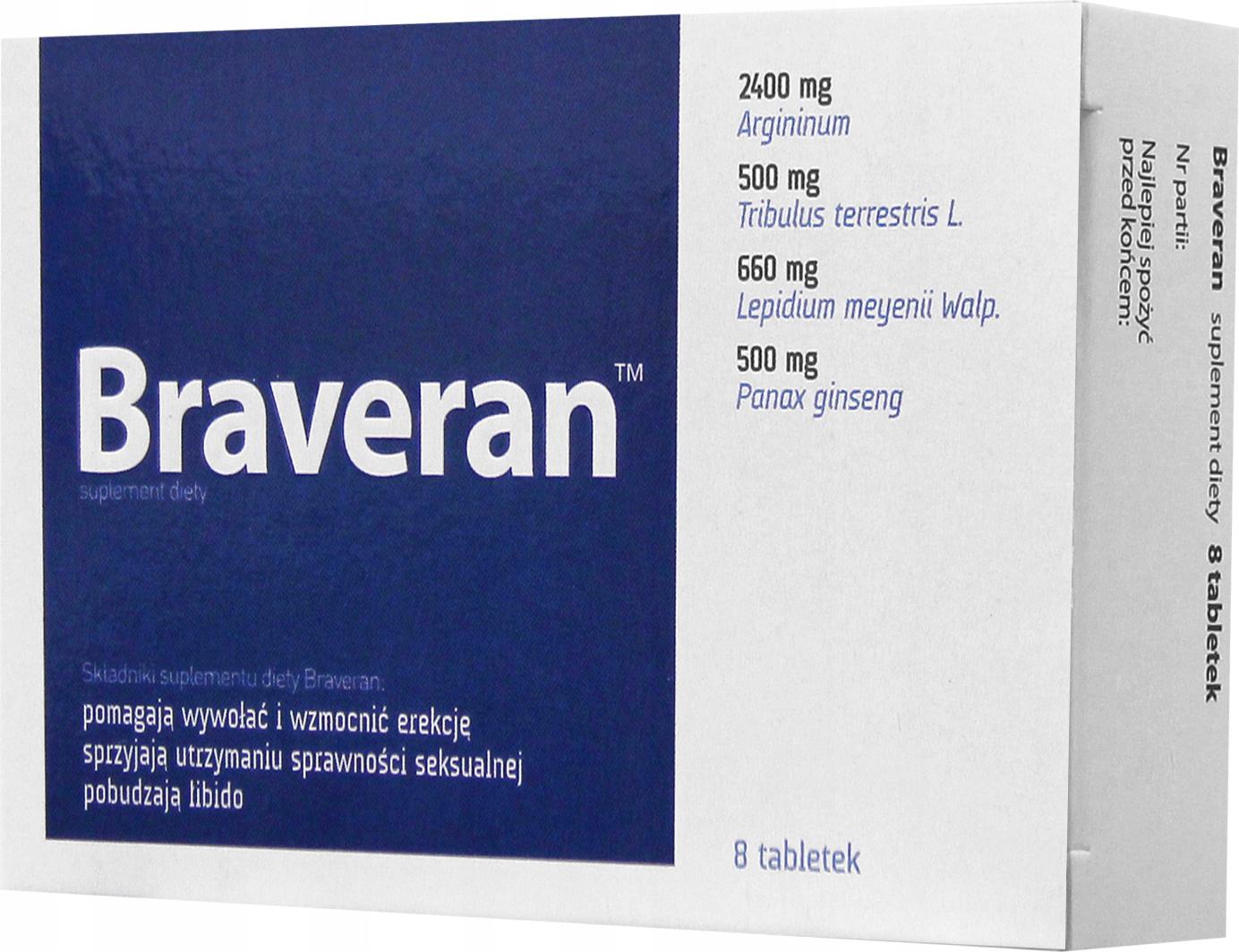 Braveran für sexuelle Leistungsfähigkeit 8 Tabletten
