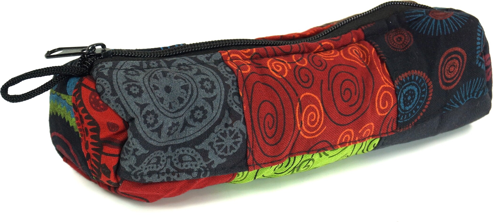 Guru-Shop Stifttasche Ethno, Ethno Patchwork Mäppchen, Uni - Erwachsene, Mehrfarbig, Baumwolle, 9*20*9 cm, Kleine Taschen für Kosmetik, Schreibzeug, Mehr 33077