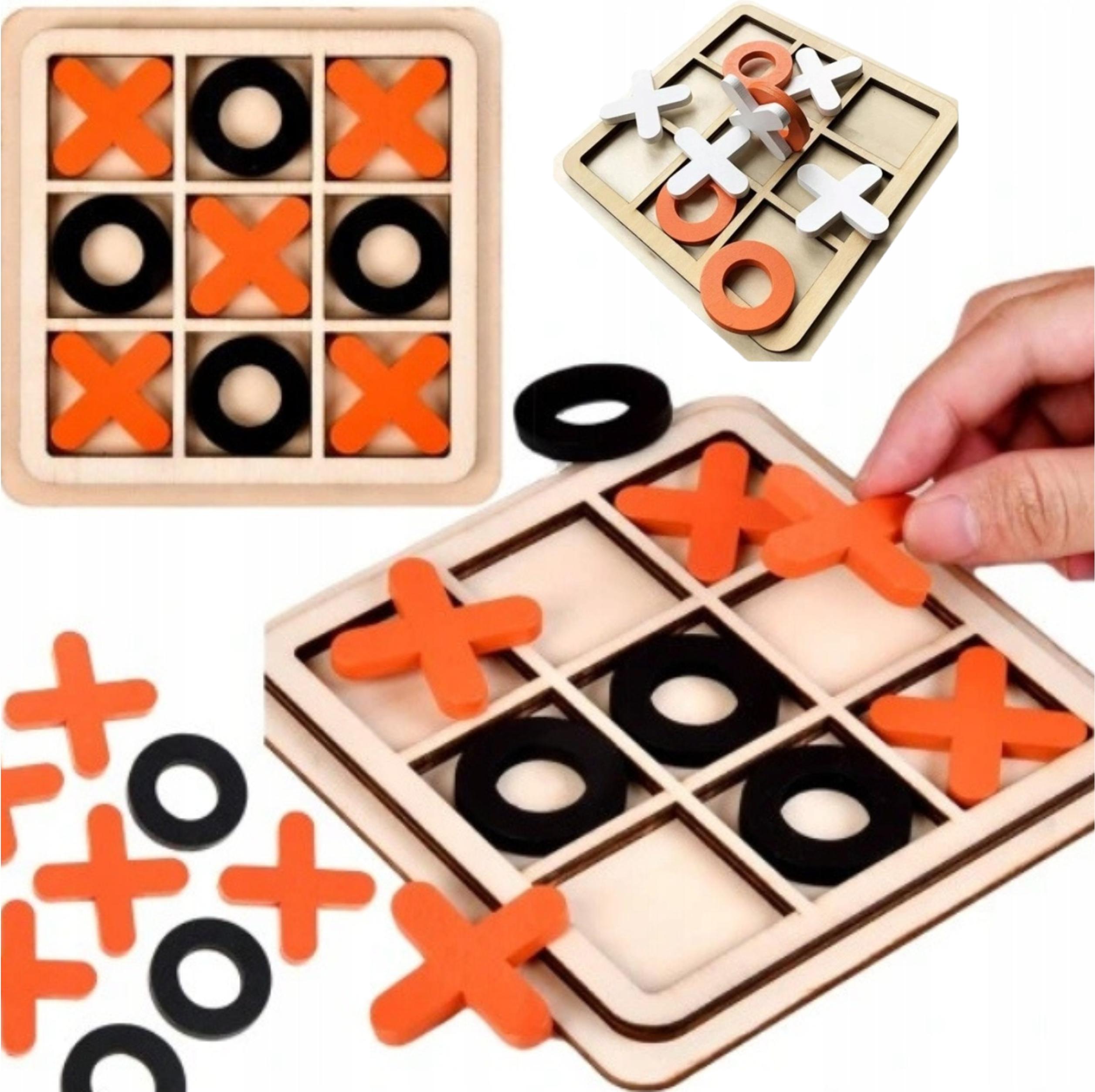 GIMOCOOL Tic-Tac-Toe-Holzpuzzlespiel für Kinder, pädagogisches Geschenk