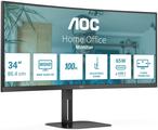 AOC V5 CU34V5C/BK/23, 86,4 cm (34"), 3440 x 1440 px, Wide Quad HD, LED, 4 ms, Čierna