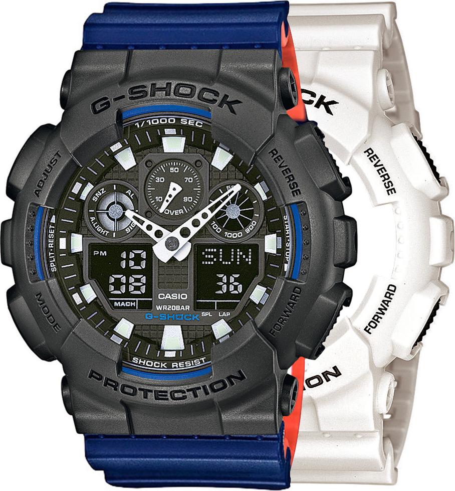 Hodinky Casio G-Shock SET GA-100B-7AER + BEZEL 10467795 + PÁS 10527467 20BAR