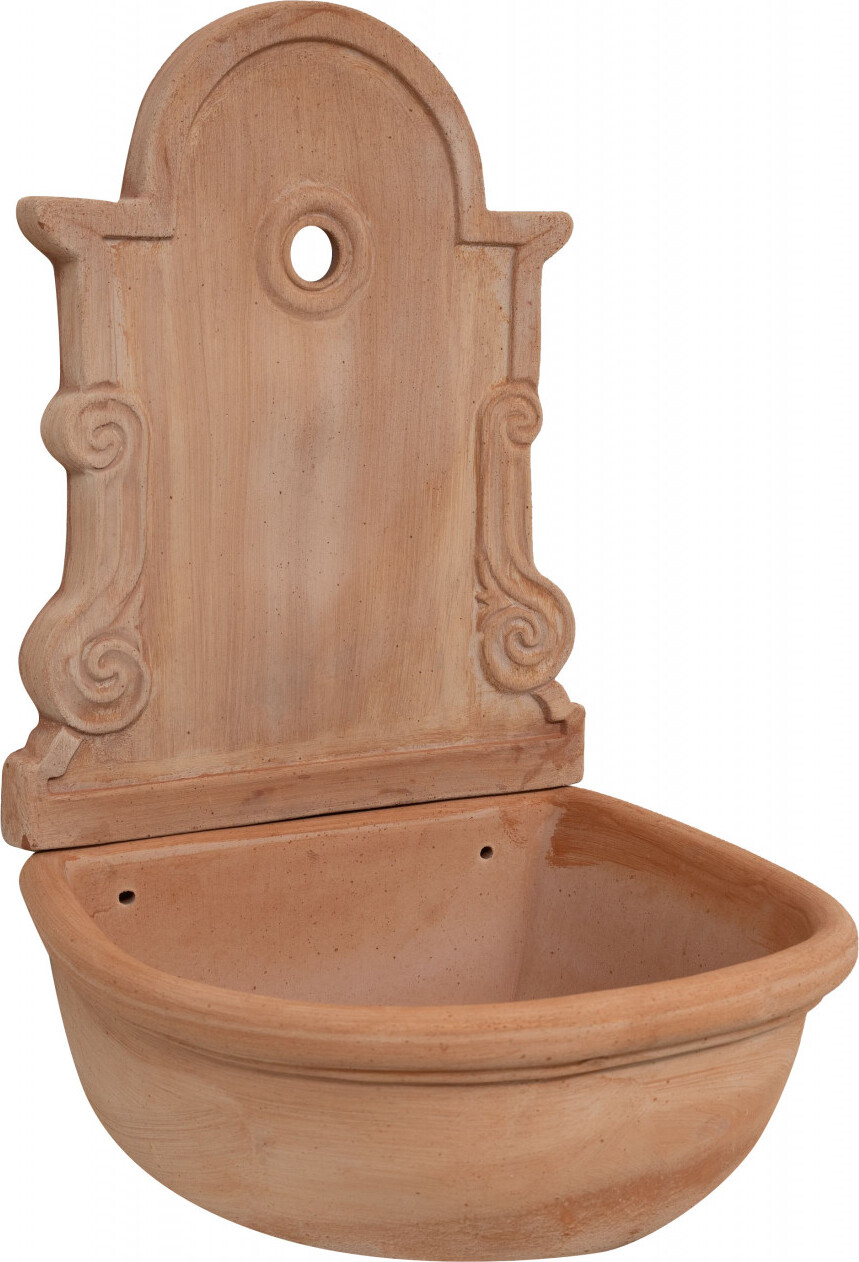 Shabby Haus Wandbrunnen zum Aufhängen 43x37x65cm - Brunnen in Terrakotta - Wandbrunnen 100% Italy Handarbeit - Wandbrunnen gartendeko VintageBesuche den K-T0611