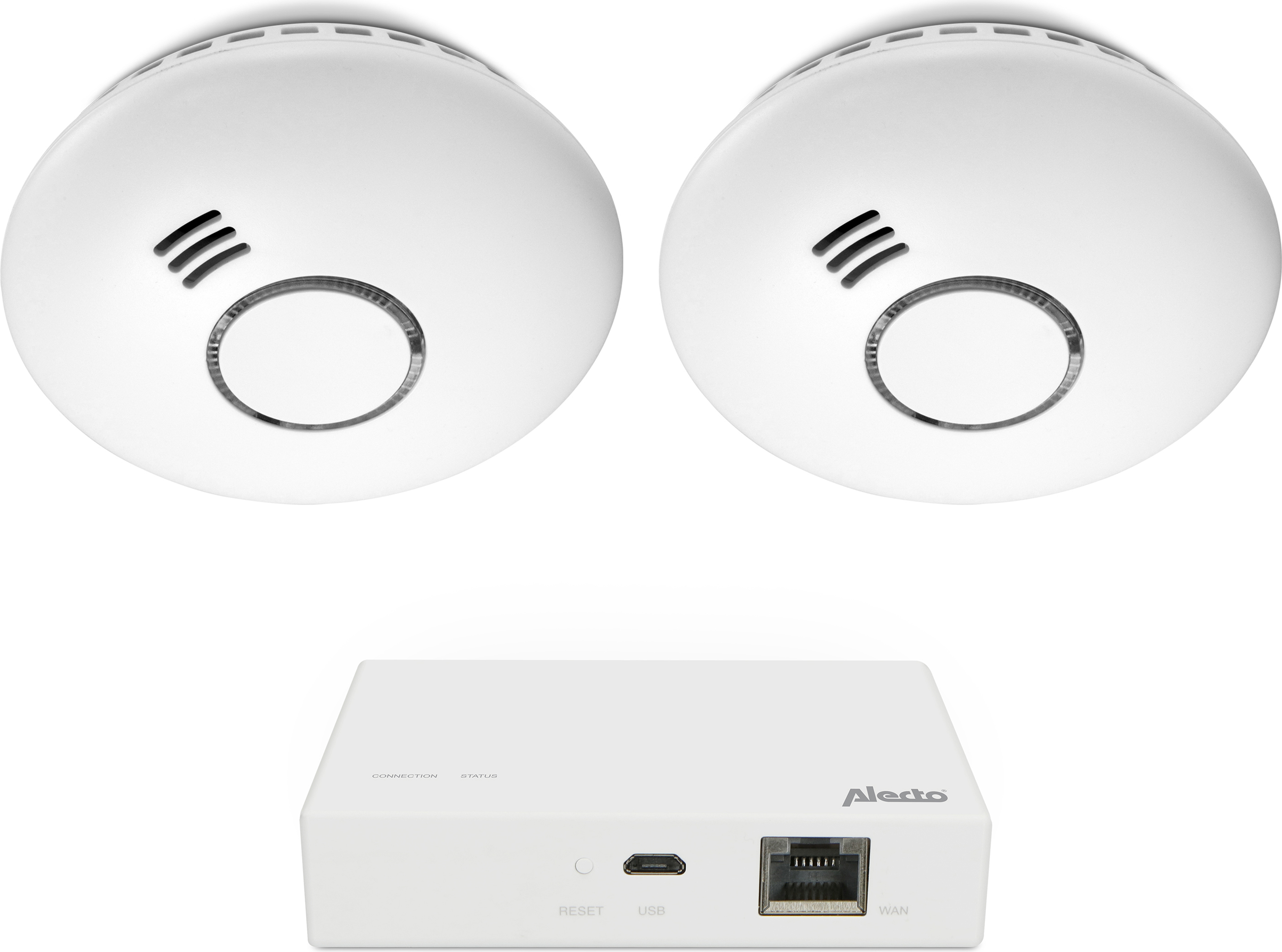 Alecto SMART-SMOKE10 SET 2 - Starterset Smart Zigbee Verbindungsstück mit 2 Smart Zigbee Rauchmeldern "SMART-SMOKE10 SET 2"
