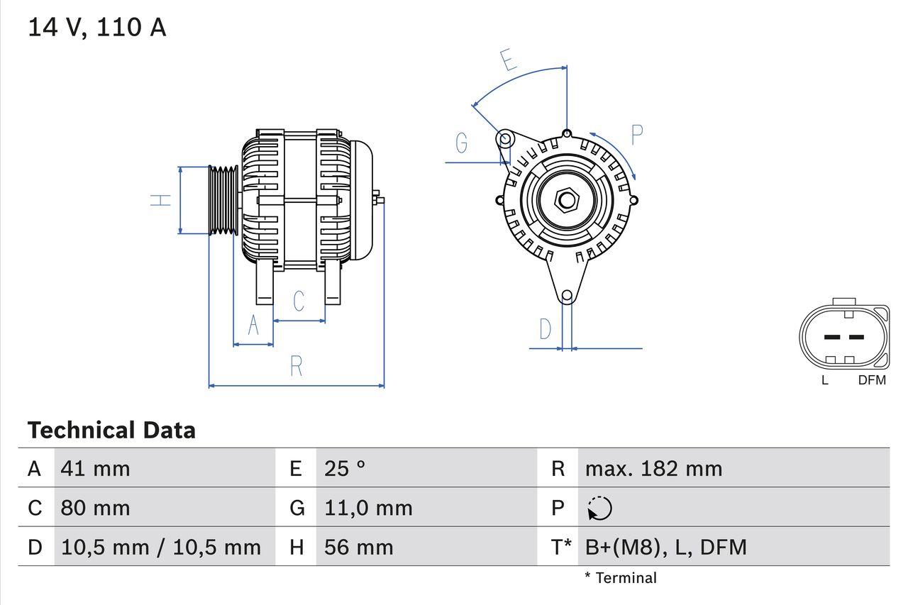 BOSCH 0 986 082 320 Generator x