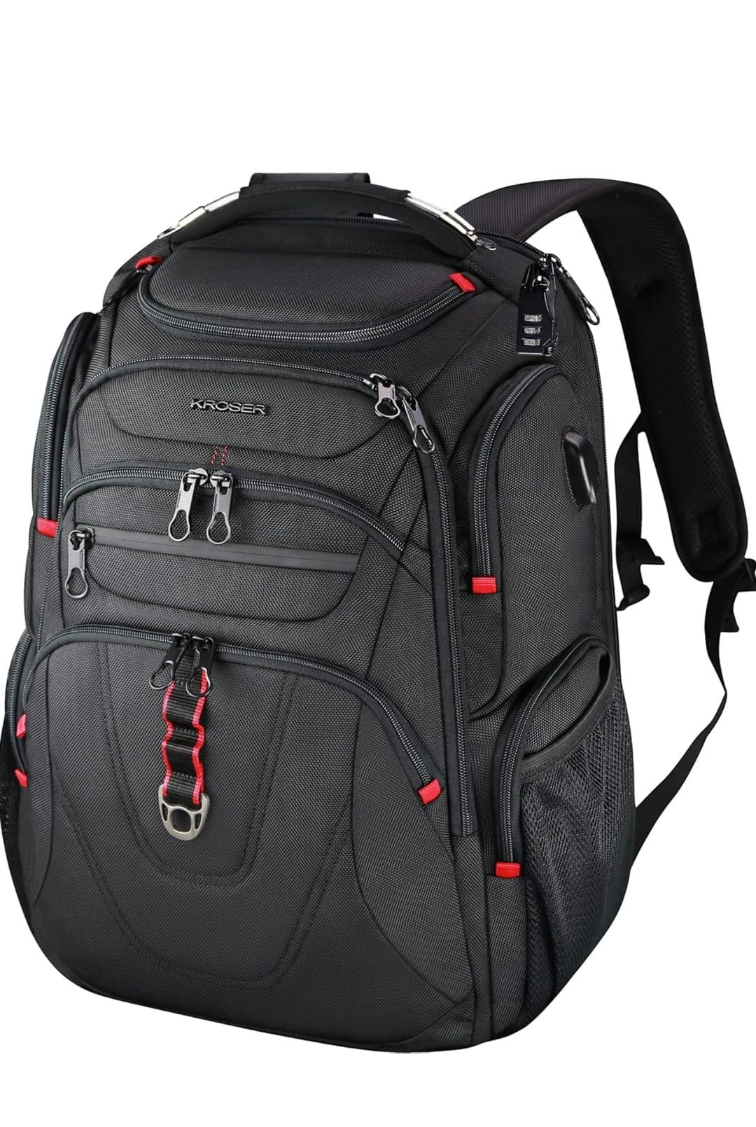 Kroser Business Laptop-Rucksack 17,3 Zoll & Reiserucksack, Handgepäck, Wasserdicht mit RFID Schutz