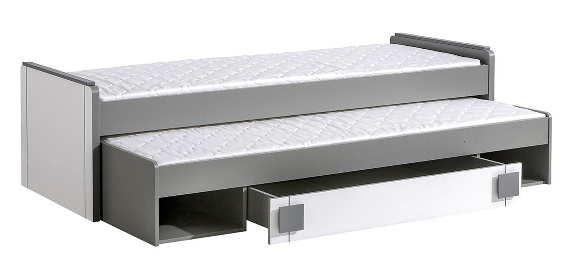 Manželská posteľ GIMMI G16 s úložným priestorom antracitová/biela