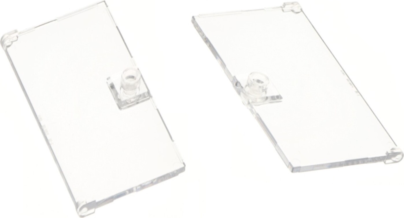 2x Lego domček dvere priehľadné biele 1x4x6 s kľučkou 60616