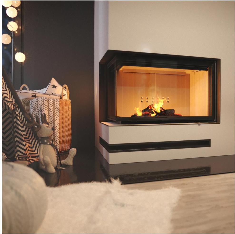 Oceľový krb KRATKI MBO ľavý 15 kW Ø 200