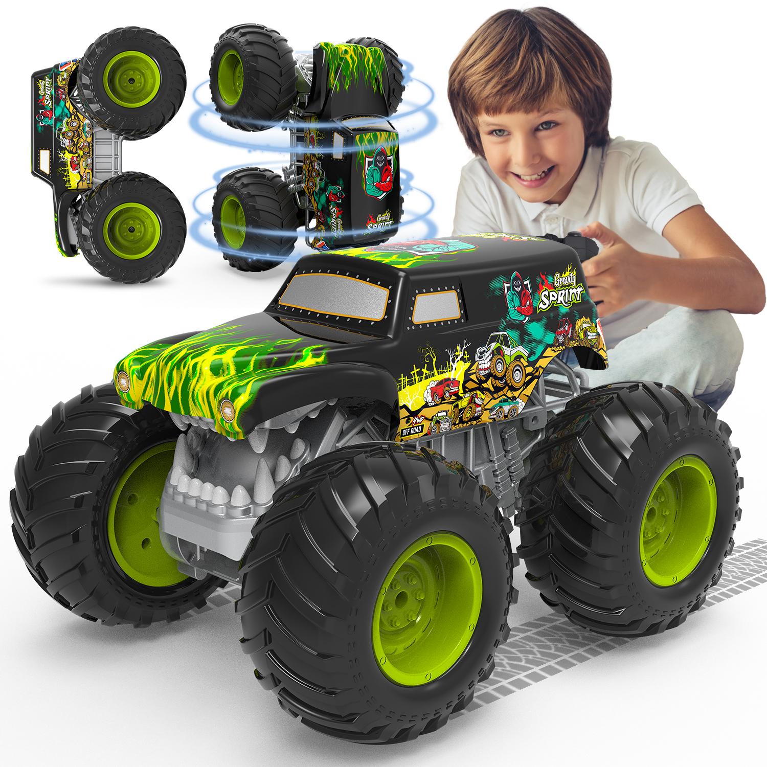 PENGBU RC RC-Auto Monster Truck Ferngesteuert mit Licht 360°Drehung Ferngesteuertes Auto