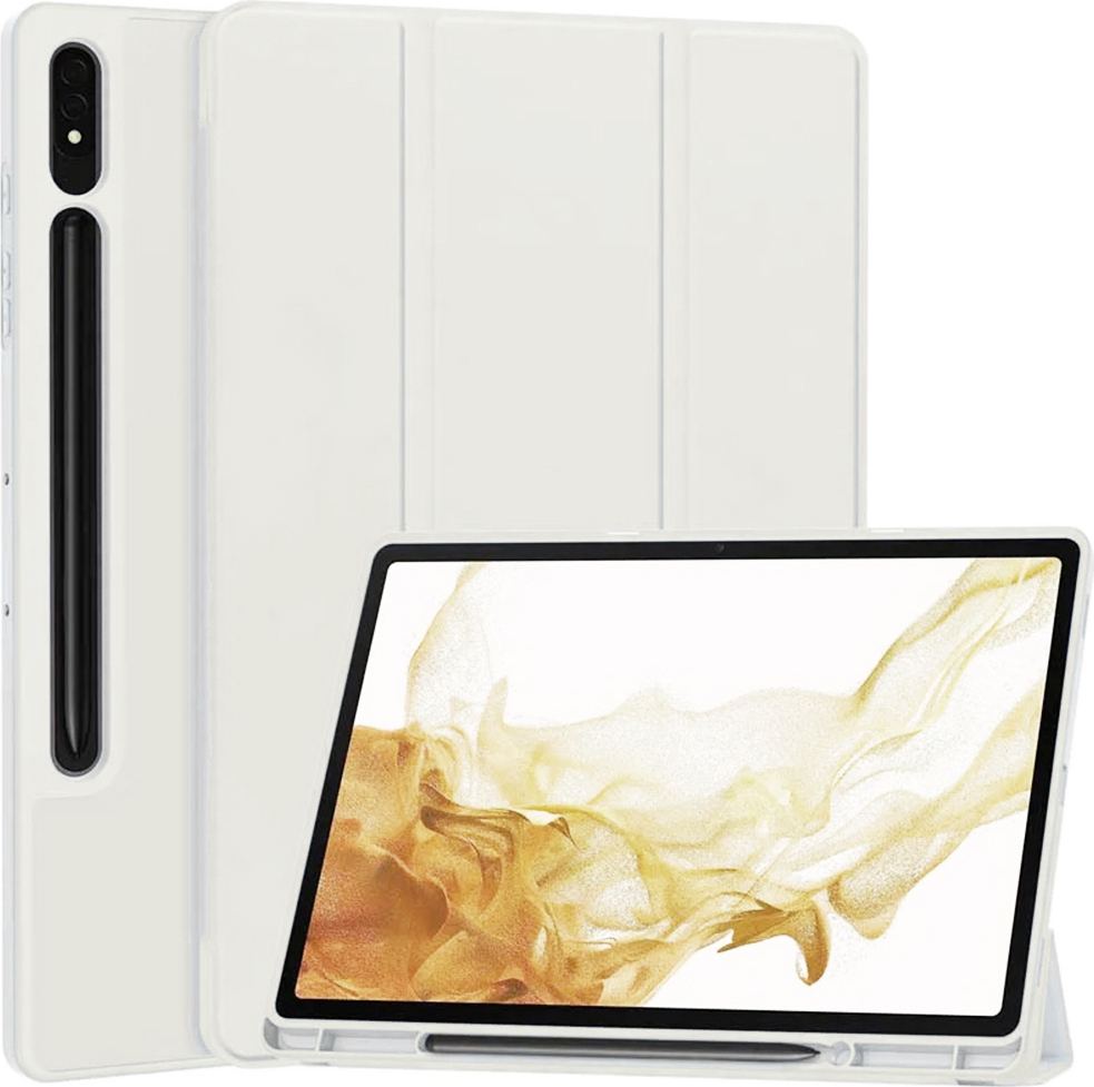 Techsuit Flex Trifold puzdro na tablet s držiakom na ceruzku pre Samsung Galaxy Tab S8/S7 - sivé