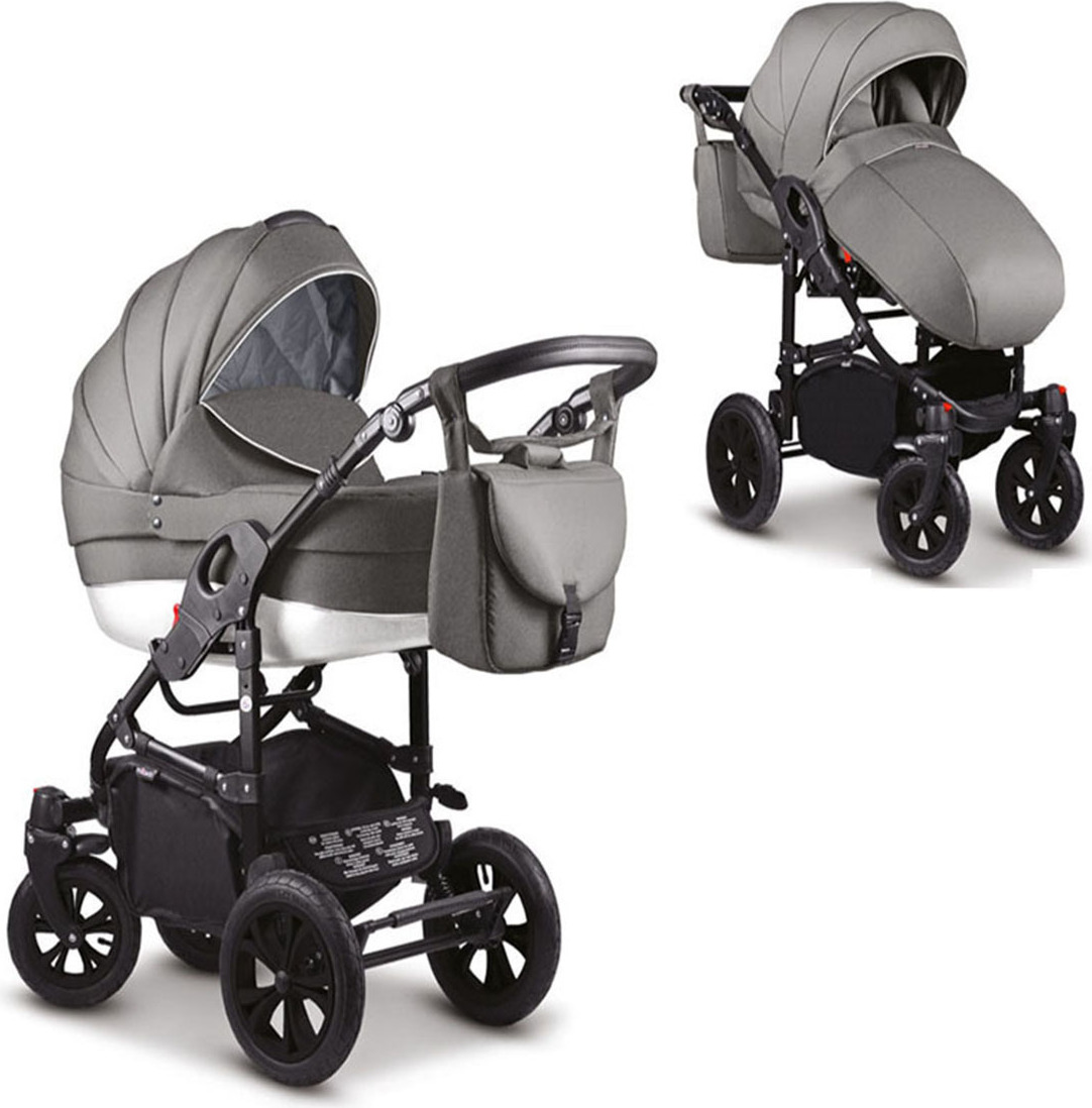 Kinderwagen-Set Craft 2 in 1 in Dunkelgrau-Weiß - 13 Teile - in 18 Farben erhältlich