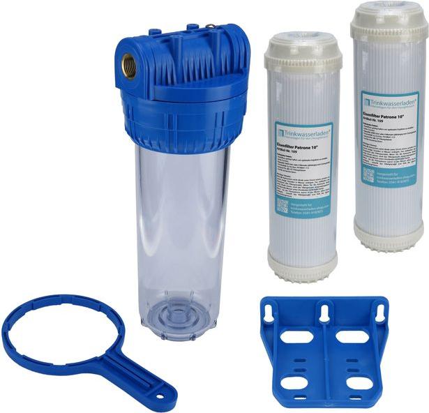 Trinkwasserladen Brunnen Wasser Filter 10' Gehäuse mit 1/2' IG Garten Pool mit 2x Eisenfilter 930