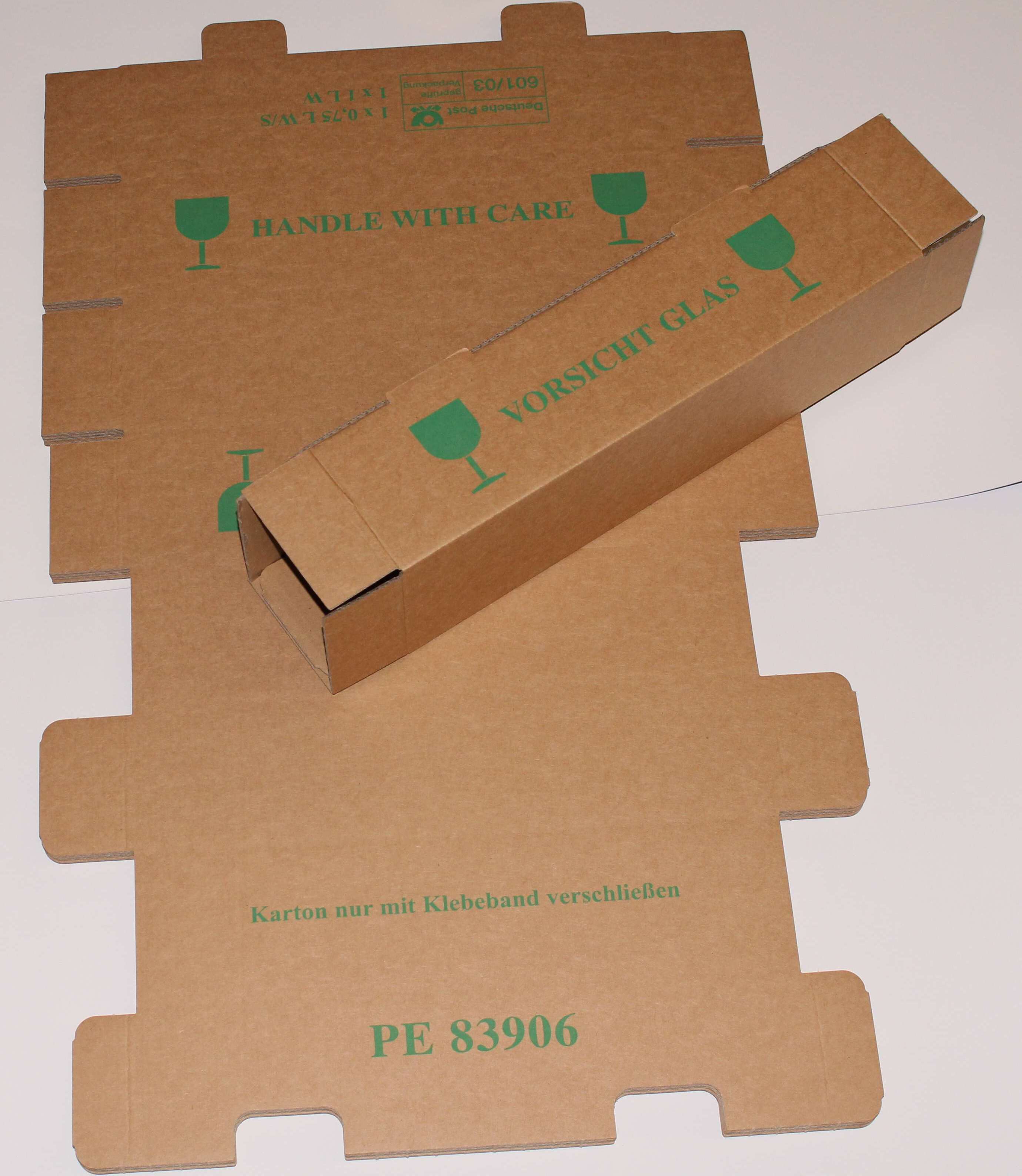 LYSCO® 5 Stück PTZ-Flaschenversandkarton Weinkarton Flaschenkarton Weinversand für Einzelflaschen