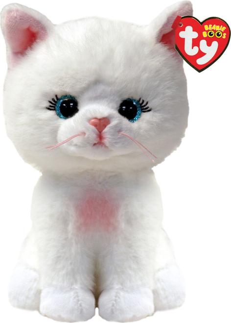 TY Beanie Boos – Amelia die Katze mit großen und glitzernden blauen Augen, das Plüschtier mit großen glitzernden Augen – 15 cm – T37377