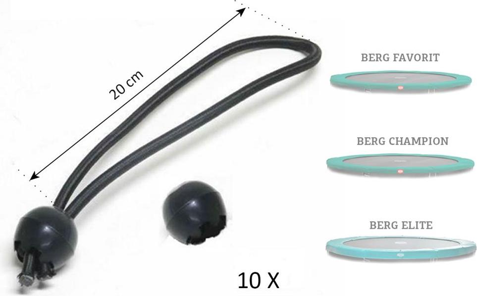 Elastická páska na ochranný okraj trampolíny 10 kusov BERG toys