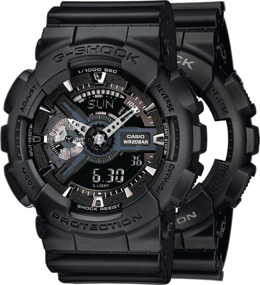 Zegarek Casio G-Shock SET GA-110-1BER + BEZEL 10358741 + PASEK 10347688 20BAR