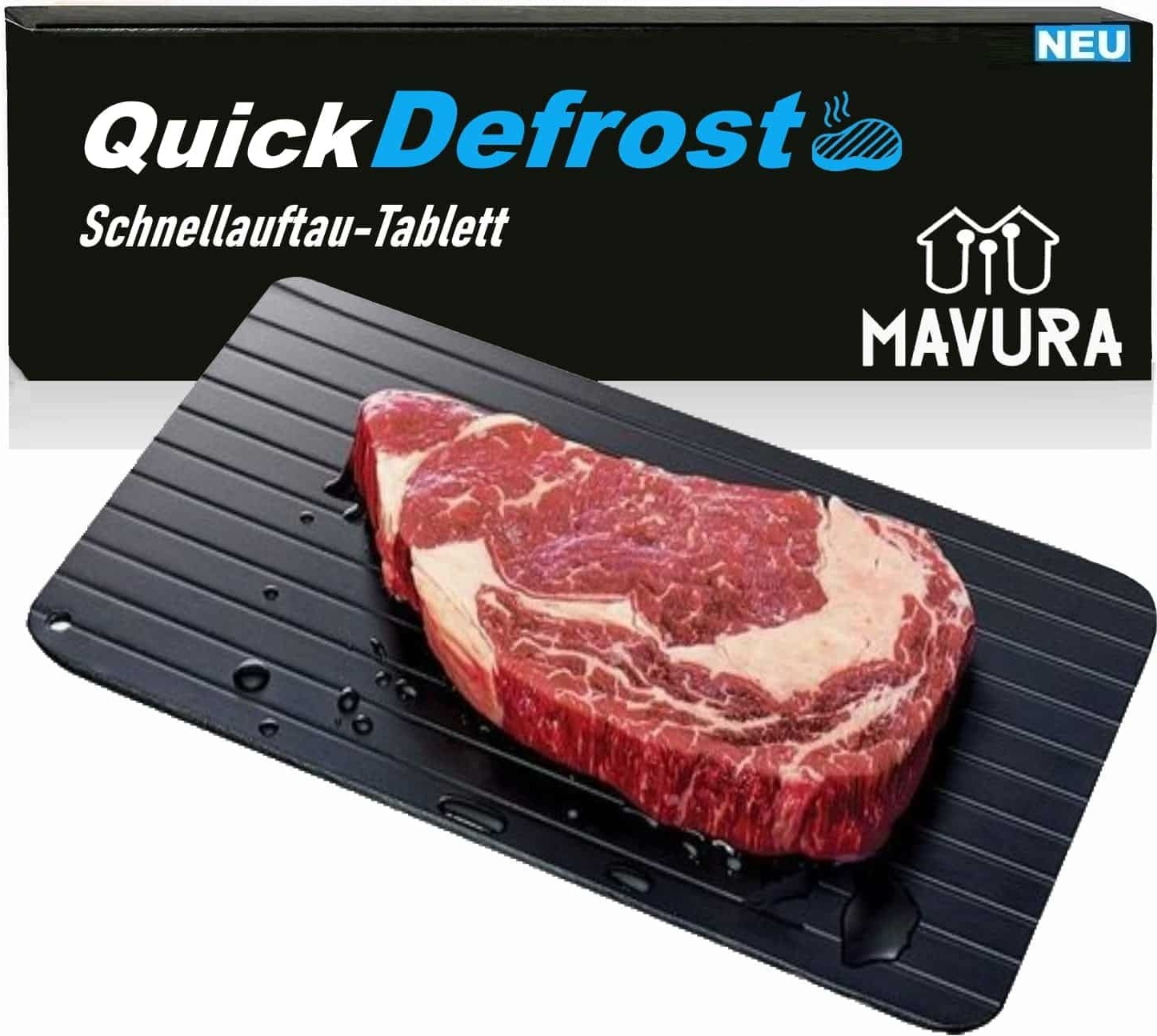 MAVURA QuickDefrost Magische Auftauplatte Auftaubrett schnelle Auftauhilfe Defroster A358