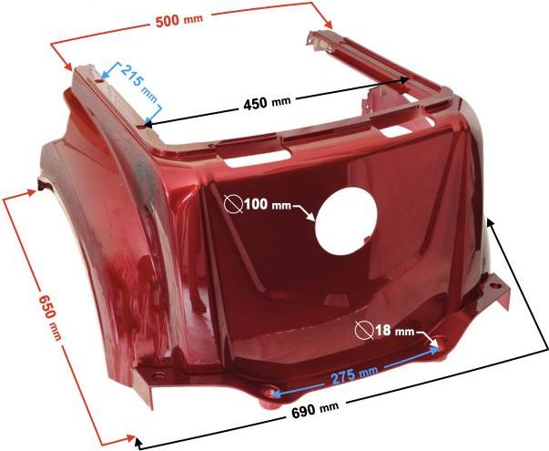 Moretti Tres Scooter Zentralgehäuse rot