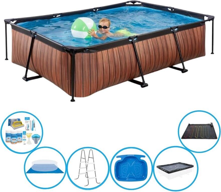 EXIT Schwimmbad Timber Style - Rámový bazén 300x200x65 cm - vrátane príslušenstva