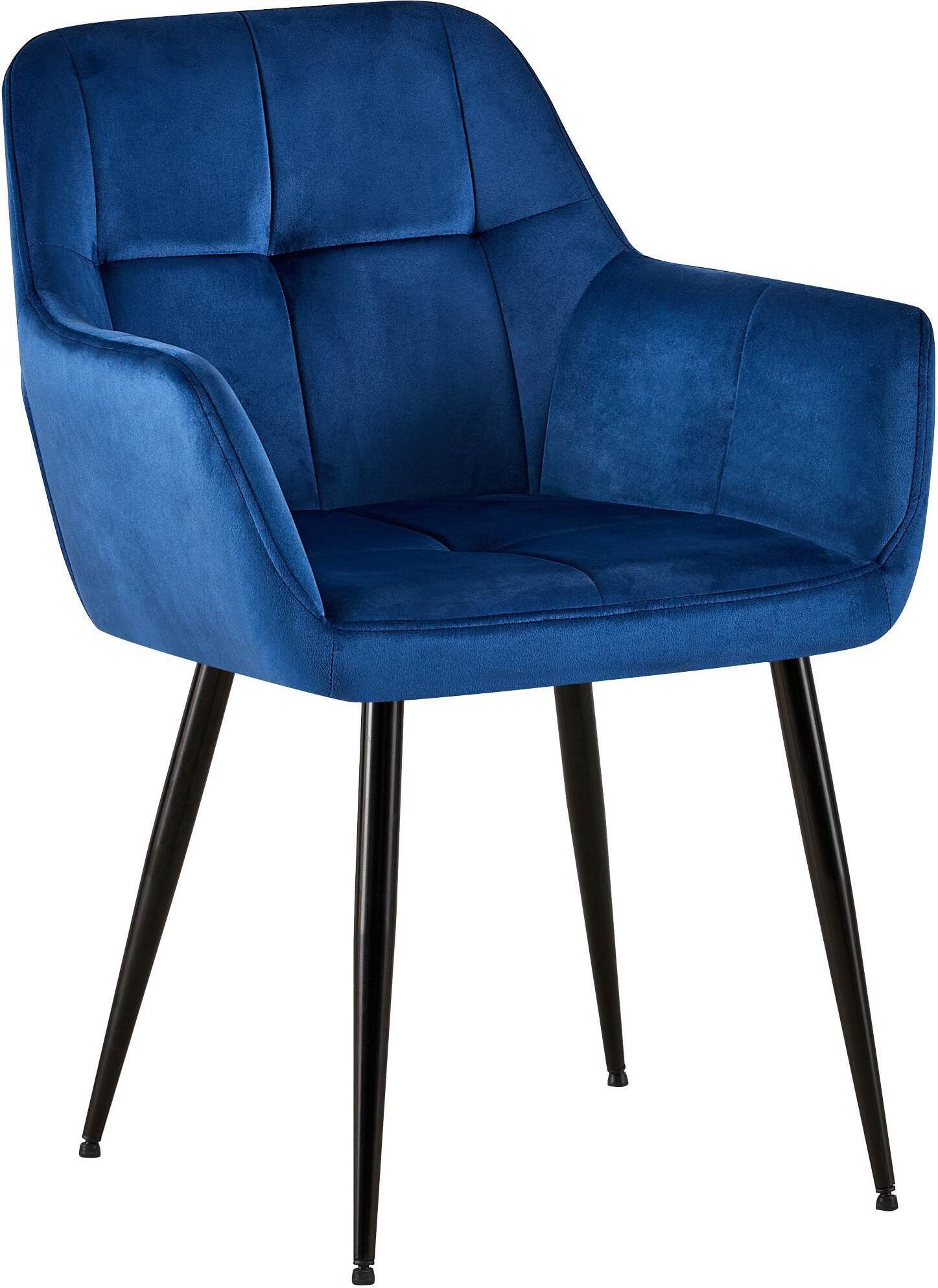 CLP Besucherstuhl Emia mit Ziernähten,blau Samt