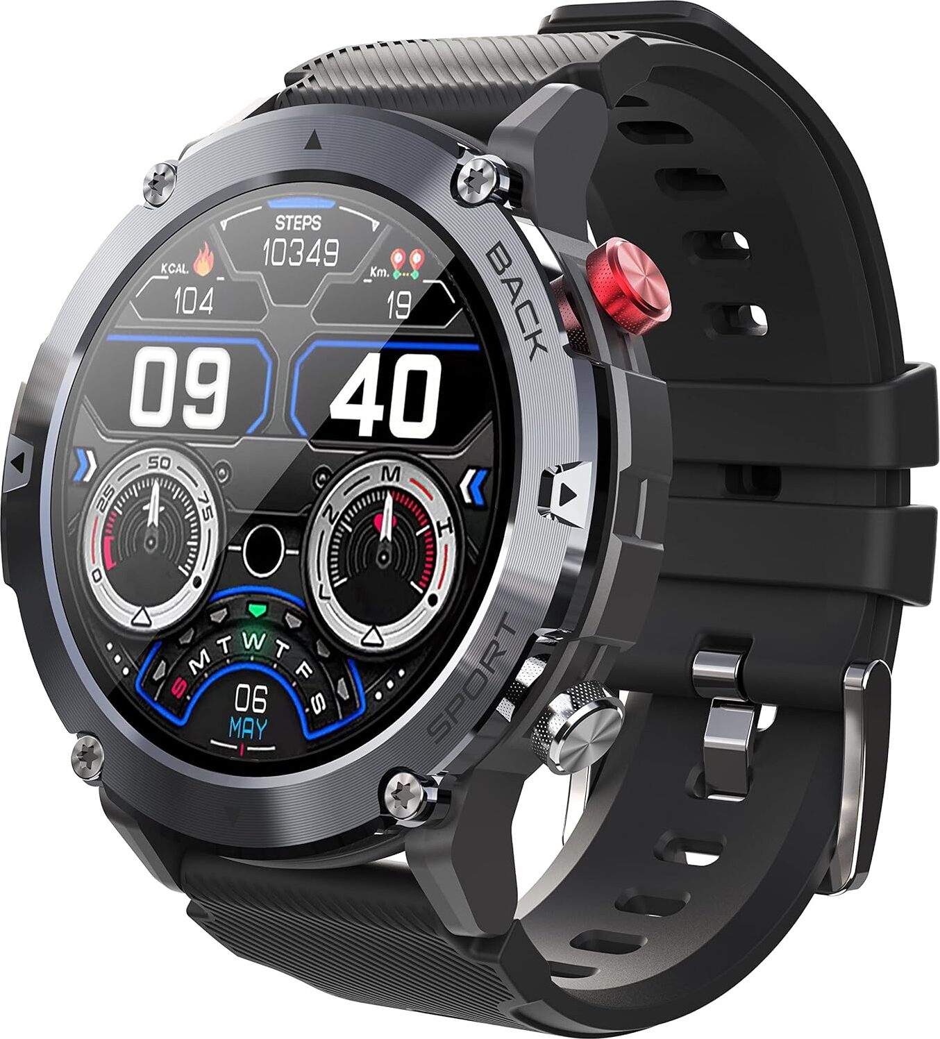 findtime Herren Smartwatch mit Telefonieren Fitnessuhr 20 Sportmodi Outdoor Sportuhr mit Blutdruckmessung Gesundheitsuhr Pulsuhr Wasserdicht IOS Android